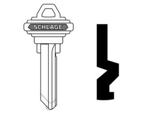 SCHLAGE ALLEGION BRAND  35-101-E        Door Lock Cylinder Key Blank, Classic, Conventional, Embossed, Standard Bow, 6-Pin Cylinder, E Keyway, Nickel Silver