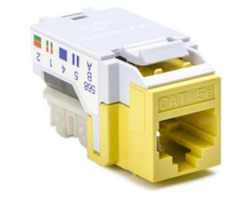 HELLERMANNTYTON  RJ45FC5E-YEL               Category 5e Modular Keystone Jack, Plenum Rated, Yellow, 1/bag