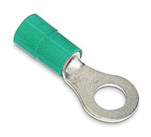 THOMAS & BETTS  RBC713Y               Nylon Insulated Heavy-Duty Ring Terminal, Length 1.10in, Width 0.51in, Max Insulation 0.210, Bolt Hole 1/4in, Wire Range #16-#14 Heavy Duty, Yellow, Copper, Tin Plated, 500 Pack