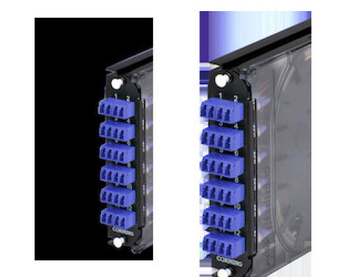 CORNING CCH-CS24-AE-P00RE        CCH Pigtailed Splice Cassette 24 F, LC UPC Duplex Shuttered, Single-mode OS2