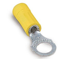 THOMAS & BETTS  TV10-516R-L               Insulated Vinyl Ring Terminal for Wire Range 12-10 Stud Size 5/16, Yellow