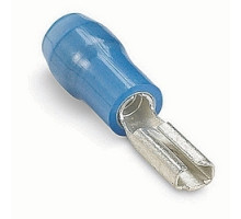 THOMAS & BETTS  RB14-110F               Nylon Insulated Female Disconnect, Wire Range #16-#14 AWG, Copper, Tin Plated, Length .75 Inches, Width .15 Inches, Maximum Insulation .135, Tab Size .110x.032, Blue, Pack of 100