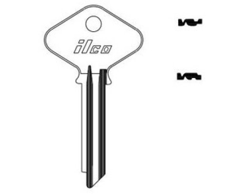KABA ILCO CORP  998ZA NP A20               Cylinder Lock Key Blank, 6-Pin, Sectional, Brass, Nickel Plated, 20 Price Group, For Yale