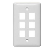HUBBELL PREMISE WIRING  NSP16W               6-PORT FLUSH MT UNLOADED   SINGLE GANG NET SELECT    WHITE