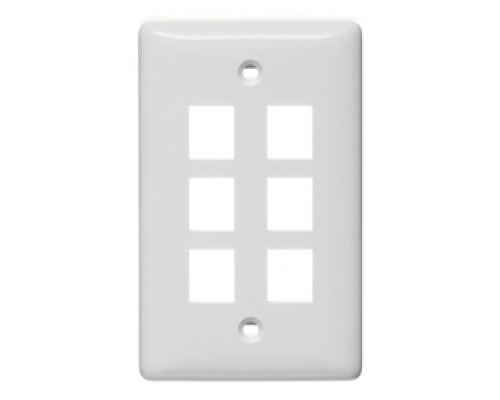 HUBBELL PREMISE WIRING  NSP16W               6-PORT FLUSH MT UNLOADED   SINGLE GANG NET SELECT    WHITE