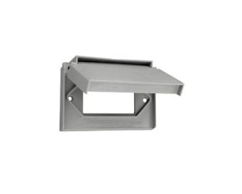 LEVITON  WM1D-GY               1-gang Weatherproof Cover for Duplex Receptacles, Metallic Enclosure, Flat Lid, Includes Weatherproof Cover, Weatherproof Gasket And Mounting Screws, 2-year Limited Warranty - Gray