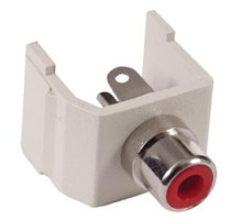 HUBBELL PREMISE WIRING  SFRCR               Snap-Fit, Audio/Video Connector, RCA, SolderTermination, Red/Office White
