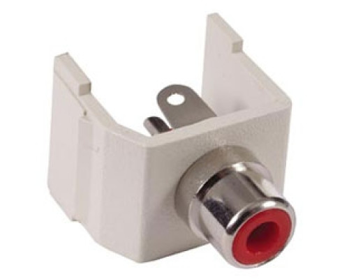 HUBBELL PREMISE WIRING  SFRCR               Snap-Fit, Audio/Video Connector, RCA, SolderTermination, Red/Office White