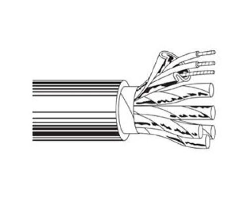 BELDEN 9730 0601000        Multi-pair Snake cable, 24 AWG, 3-pair of stranded 7x32 TC conductors, Datalene insulation, twisted pairs, 1000’ reels, individually shielded, Beldfoil, 24 AWG stranded TC drain wire, overall PVC Polyvi