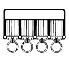 LUCKY LINE PRODUCTS INC 60540        Key Tag Rack, 4-Key, Rugged Plastic, White, With 4 Tag, Adhesive Strip, Screw, Jump Ring, 1 each per Blister Card