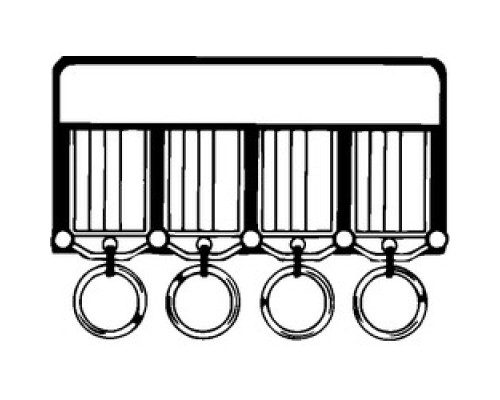 LUCKY LINE PRODUCTS INC 60540        Key Tag Rack, 4-Key, Rugged Plastic, White, With 4 Tag, Adhesive Strip, Screw, Jump Ring, 1 each per Blister Card