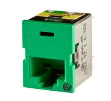 ORTRONICS  TJ6A-45               Clarity Cat6a TracJack, T568A/B, 8 Position, Green 180 degree
