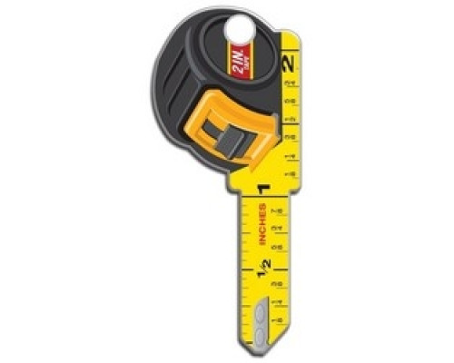 LUCKY LINE PRODUCTS INC  B126K               House Key, Kwikset, Tape Measure, Brass, Enamel Coating, 1 each per Card