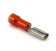 THOMAS & BETTS  RA18-110F               Nylon Insulated Female Disconnect, Wire Range #22-#18 AWG, Copper, Tin Plated, Length .75 Inches, Width .15 Inches, Maximum Insulation .110, Tab Size .110x.032, Red, Pack of 100