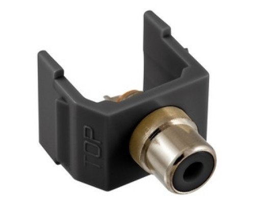 HUBBELL PREMISE WIRING  SFRCBKBK               RCA Connector, Solder Termination,Black Insulator, Black Housing