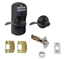 SCHLAGE ALLEGION BRAND  FE575 PLY/ACC 716 16211 10063        Door Lock, Keypad, Auto-Locking, Plymouth Knob/Accent, Aged Bronze, With Triple Deadlatch, Dual Strike