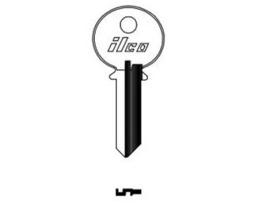 KABA ILCO CORP  1054F NP A02  AL3714600B              Cylinder Lock Key Blank, Brass, Nickel Plated, 2 Price Group, For Ilco