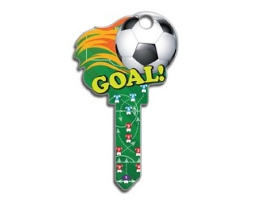 LUCKY LINE PRODUCTS INC  B135S               House Key, Schlage, Soccer, Brass, Enamel Coating, 1 each per Card