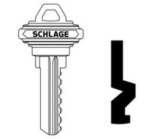 SCHLAGE ALLEGION BRAND  35-102-E        Door Lock Cylinder Key Blank, Classic, Conventional, Emergency, Embossed, Standard Bow, E Keyway, Nickel Silver