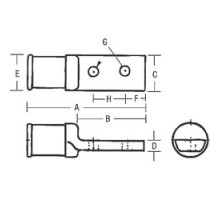 THOMAS & BETTS  MD775               T&B Method Traction Motor Disconnect Lug for Diesel-Electric Locomotives, Cable Size 775/24, Bolt Hole 5/16 in on 7/8 in Centers, Die Code 76