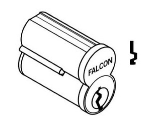 FALCON LOCK  C646 F 626               Door Lock Cylinder, Interchangeable Core, 6-Pin, Uncombinated, Standard, F Keyway, Satin Chrome