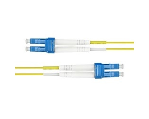COMPULINK  LCCLCCPD1-UPSM  P2J83-25B5BT-1M              OS2 Fiber Optic Jumper Cable, 2 Fibers, LC - LC Duplex, OFNR, Yellow, 1 Meter