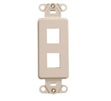 LEVITON  41642-I               QuickPort Decora Insert, 2-Port, Flush Mount, Ivory
