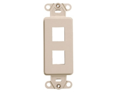 LEVITON  41642-I               QuickPort Decora Insert, 2-Port, Flush Mount, Ivory