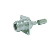 TIMES MICROWAVE TC-240-NF-PM-X 3190-2889       N-FEMALE JACK CRIMP PANEL MOUNT 4-HOLE FLANGE   CONNECTOR NO BRAID