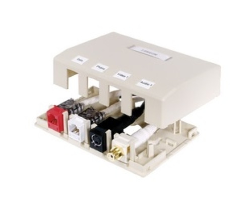 HUBBELL PREMISE WIRING  ISB4OW               Housing, Surface Mount, 4 Port, Ow