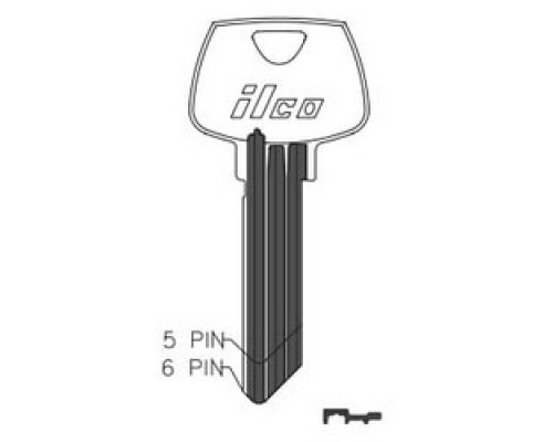 KABA ILCO CORP  N1007RMA NS A35               Cabinet Lock Key Blank, 6-Pin, Natural Nickel Silver, 7 Price Group, For Sargent RA-RL