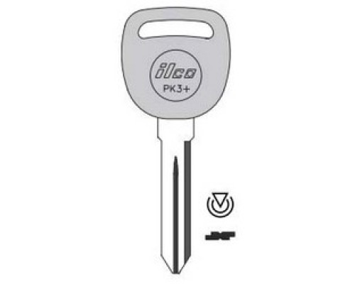 KABA ILCO CORP  B112-PT NP  IAX00002920              Vehicle Key Blank, Transponder Key, Brass, Nickel Plated, For General Motors