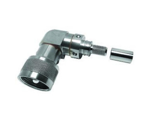 TIMES MICROWAVE EZ-240-UM-RA-X 3190-8011       UHF-MALE PLUG RIGHT ANGLE CRIMP CONNECTOR NON-SOLDER PIN NO BRAID TRIM
