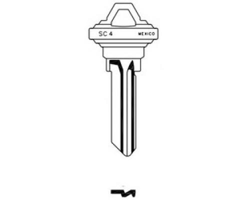 JMA USA  SLG-4E NP 1               Door Key Blank, SC4, Brass, Nickel Plated, For Schlage