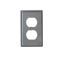 LEVITON  SSJ8-40               1-gang Duplex Receptacle, Wallplate, Midway Size - Stainless Steel