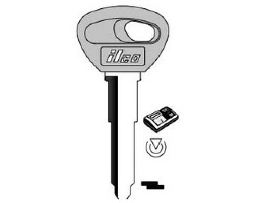 KABA ILCO CORP  MAZ24RT5 NP  IAX00000732              Vehicle Key Blank, Transponder Key, Cloning Tool, Brass, Nickel Plated, For Mazda