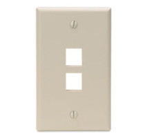LEVITON  41080-2IP               QuickPort Wallplate, Single Gang, 2-Port, Ivory