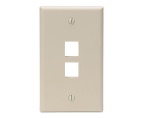 LEVITON  41080-2IP               QuickPort Wallplate, Single Gang, 2-Port, Ivory