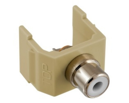 HUBBELL PREMISE WIRING  SFRCWEI               Snap-Fit, Audio/Video Connector, RCA, SolderTermination, White/Electric Ivory