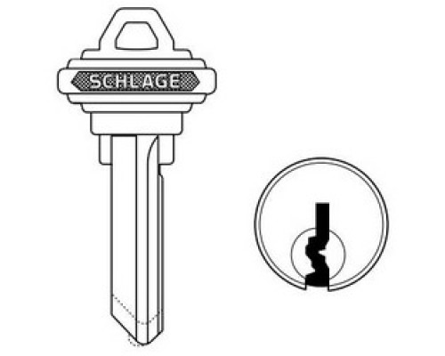 SCHLAGE ALLEGION BRAND  35-056-CE        Door Lock Cylinder Key Blank, Classic, Conventional, Embossed, Standard Bow, Control, CE Keyway, Nickel Silver