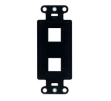 ON-Q/LEGRAND  WP3412BK               Decorator Outlet Strap, 2-Port, Keystone Insert Plug, 1.65