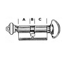 KABA ILCO CORP  52225SC-03-OB               Cylinder Lock Turn Knob, Profile, 0-Bitted, SC Keyway, 5-Pin, 3.82