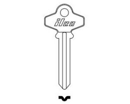 KABA ILCO CORP  1307A NP A02  AL3328100B              Cylinder Lock Key Blank, Brass, Nickel Plated, 2 Price Group, For Schlage