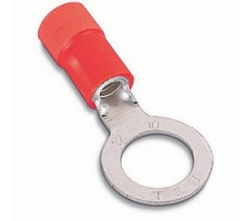 THOMAS & BETTS  RA727-170               Expanded Vinyl Insulated Ring Terminal, Length 1.13in, Width 0.50in, Max Insulation 0.170, Bolt Hole 5/16in, Wire Range #22-#16 AWG, Red, Copper, Tin Plated