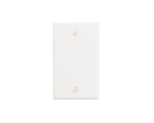 LEVITON  88014               1-Gang No Device Blank Wallplate, Standard Size, Thermoset, Box Mount - White