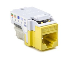 HELLERMANNTYTON  RJ45FC6-YEL               Category 6 Modular Keystone Jack, Plenum Rated, Yellow, 1/bag