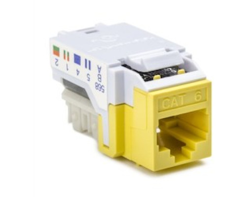 HELLERMANNTYTON  RJ45FC6-YEL               Category 6 Modular Keystone Jack, Plenum Rated, Yellow, 1/bag