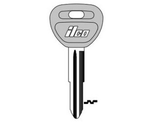 KABA ILCO CORP  MIT4-P NP A09  AJ01638012              Vehicle Key Blank, Plastic Head, Brass, Nickel Plated, 9 Price Group, For Chrysler, Mitsubishi