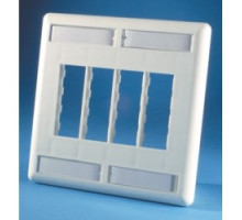 ORTRONICS 40300554        TracJack Faceplate, eight-port dual gang , plastic, Fog White