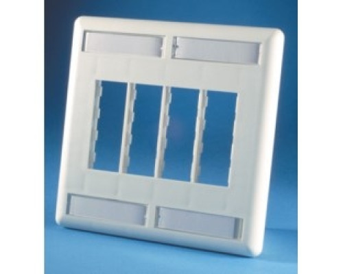 ORTRONICS 40300554        TracJack Faceplate, eight-port dual gang , plastic, Fog White